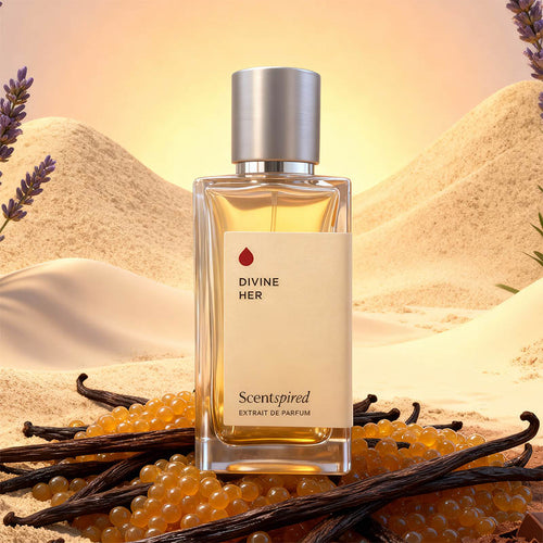 A bottle of Scentspired Divine Her Extrait de Parfum.